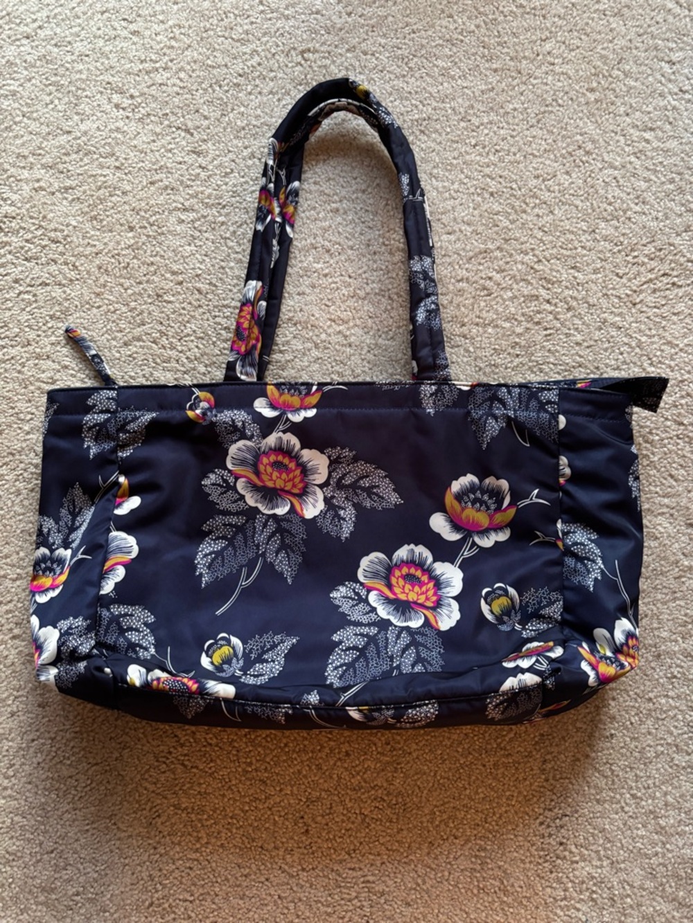 Vera Bradley Small Hathaway Navy Floral Tote
